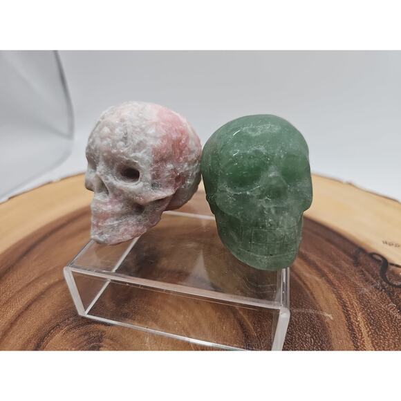 Pink Opal &Fluorite Skulls. .60lb 49mm - Picture 4 of 16